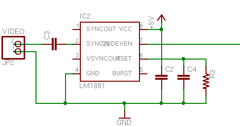 LM1881 video detection circuit