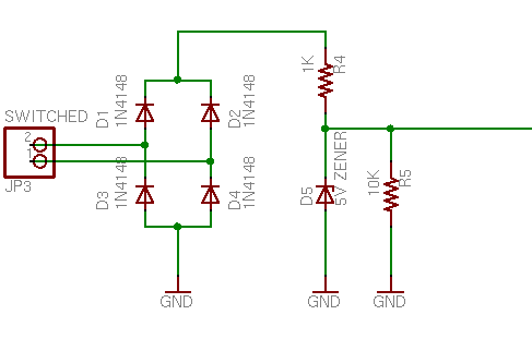 Switched power detection circuit