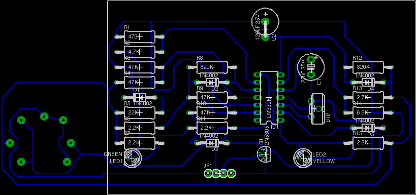 Flammable gas detector board layout