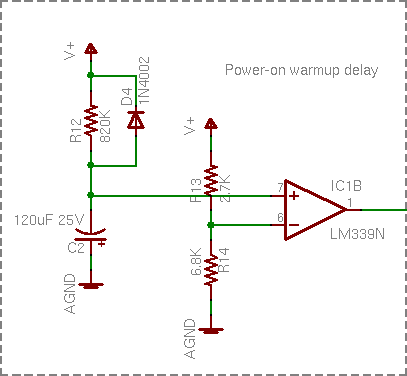 Flammable gas detector schematic diagram, gate IC1B