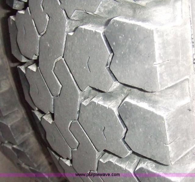 Tire tread on converted schoolbus