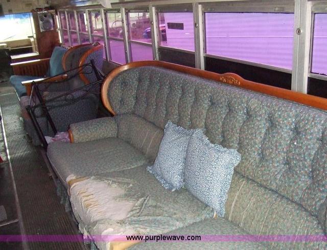 Converted schoolbus, right rear interior