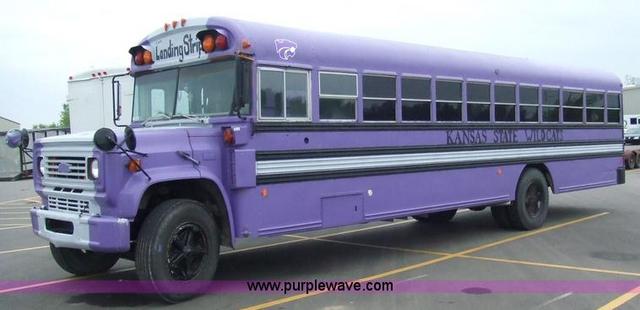 Converted schoolbus, left front