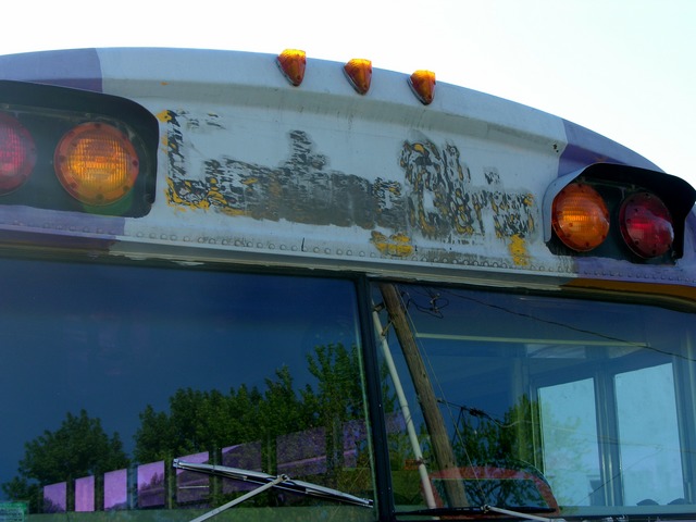 Schoolbus front-end header, sanded