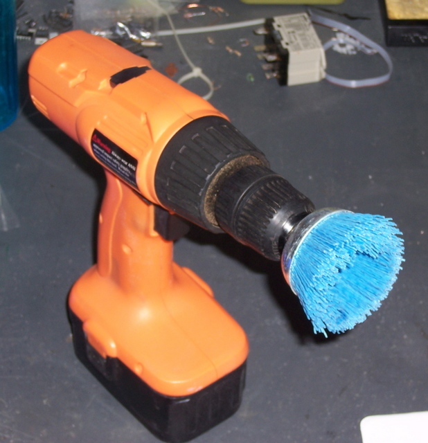 Drill with Fine Abrasive Brush