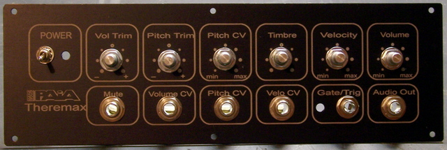 Theremax control panel