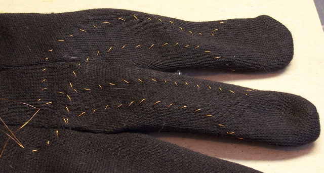 Back-side stitching for two fingers