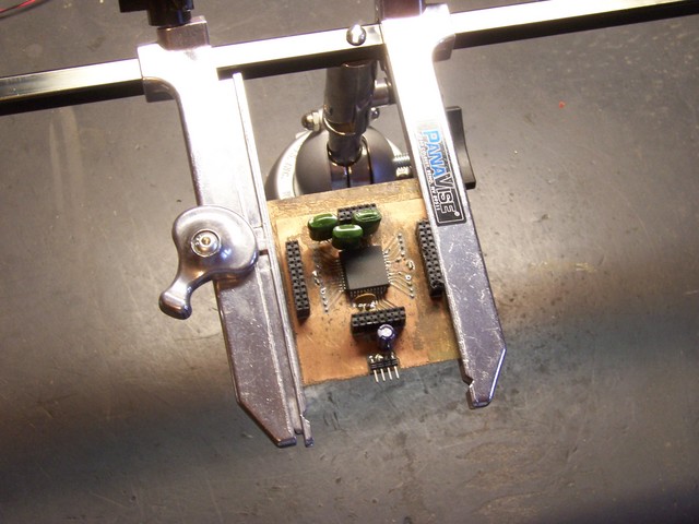 PCB vise holding my stepper control board