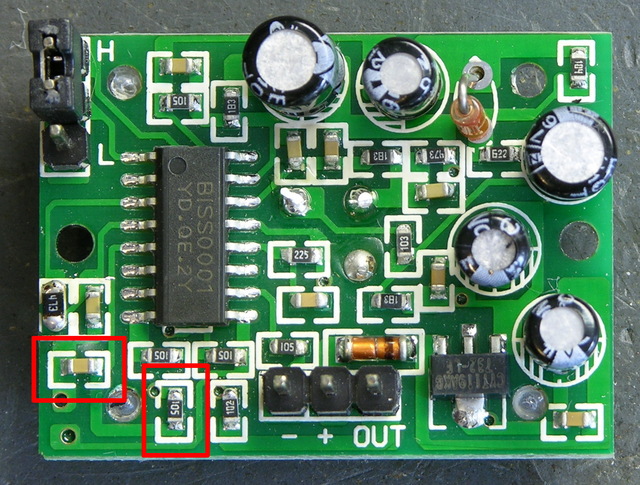 Parallax motion sensor, lockout timing components