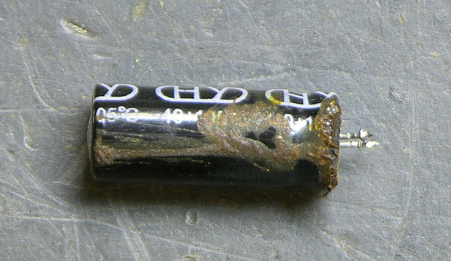 Leaky electrolytic capacitor