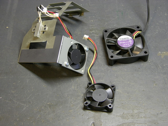 Three projector cooling fans