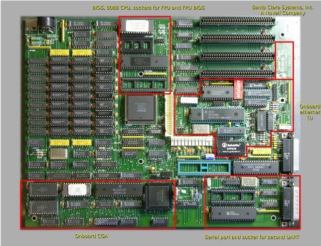 Novell 8088 motherboard with onboard ethernet