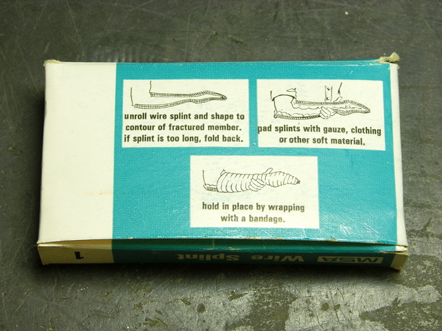 Wire splint box, back cover