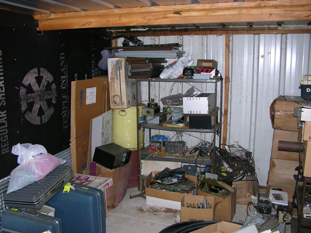 Back corner of Slim's storage after breaking down and removing main shelves
