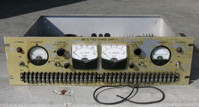 Case and panel meters from multi-voltage power supply, front