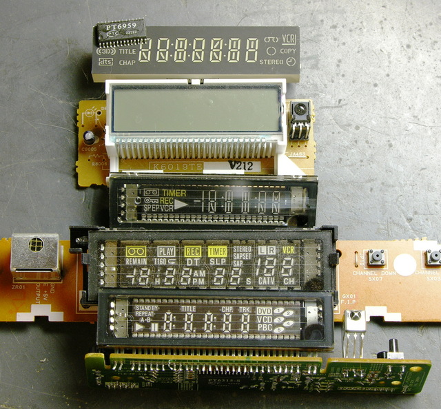 Front-panel displays from VCRs