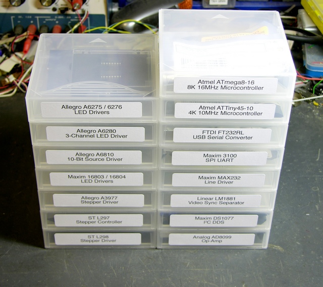 Stacked tape cases with ICs