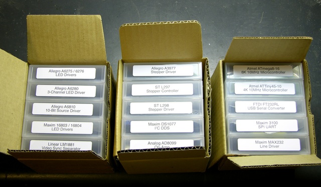 Boxed tape cases with ICs