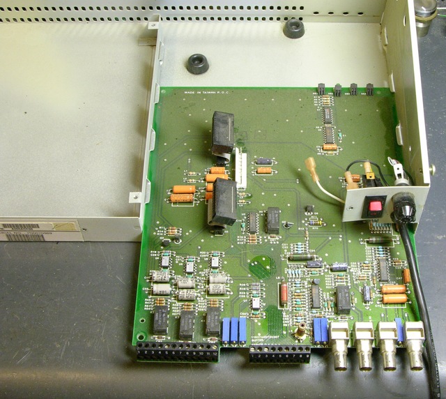 VideoCipher II television descrambler, PCB sliding out