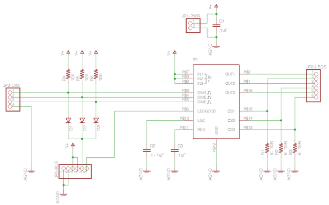 MAX16823 LED driver board schematic