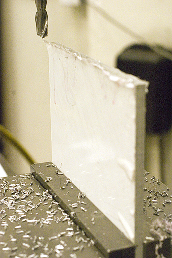 Milled parallel edge on aluminum plate