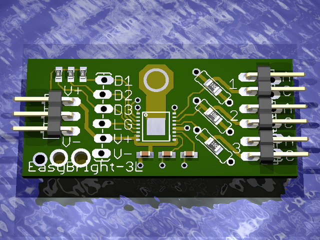 eagle3d view of LED driver prototype