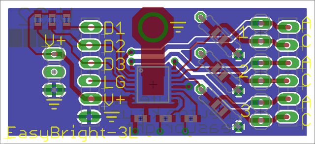 EAGLE PCB layout with header type switched, tDocu on