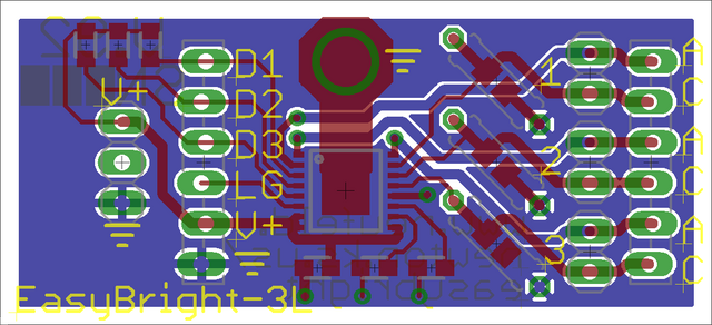 EAGLE PCB layout with tDocu off and supplemental silk drawn in tPlace layer