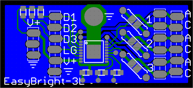 Viewplot Gerber view of revised LED driver silkscreen