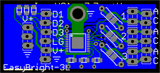 Viewplot Gerber view of LED driver with working drill holes