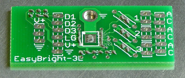 EasyBright-3L constant-current LED string driver PCB with solder paste