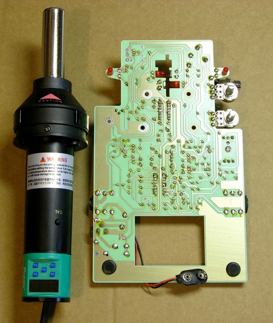 Bad Horsie 2 wah pedal circuit board with hot air pencil