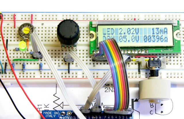 LED calculator prototype with direct potentiometer drive