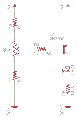 Transistor LED current control circuit