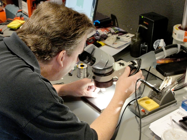 Scott Smith soldering an EasyBright