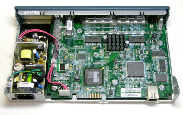 Cisco 2940 switch interior after water damage