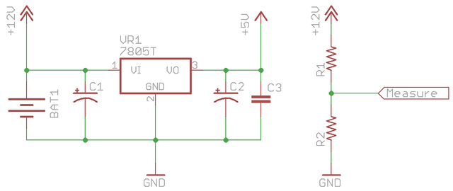 Battery and voltage regulator schematic