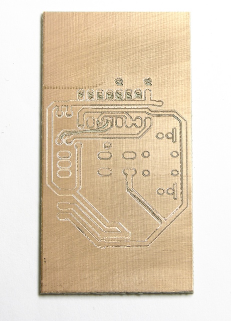PCB after milling attempts