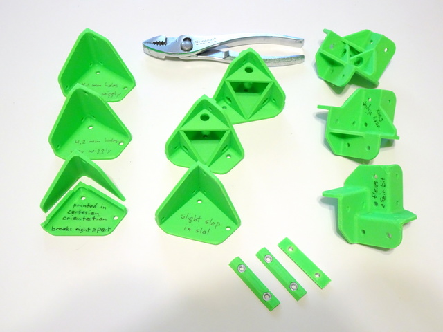 evolution of 3D-printed corner brackets for 2020 aluminum extrusion