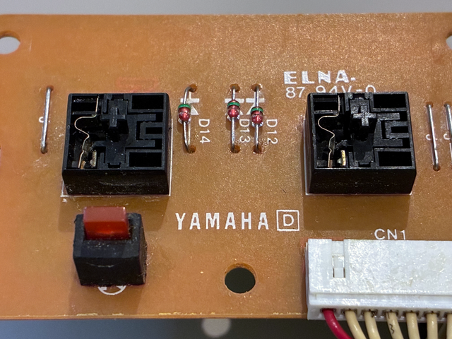 Yamaha QX5 MIDI sequencer control panel PCB -- Record, Stop, Play buttons