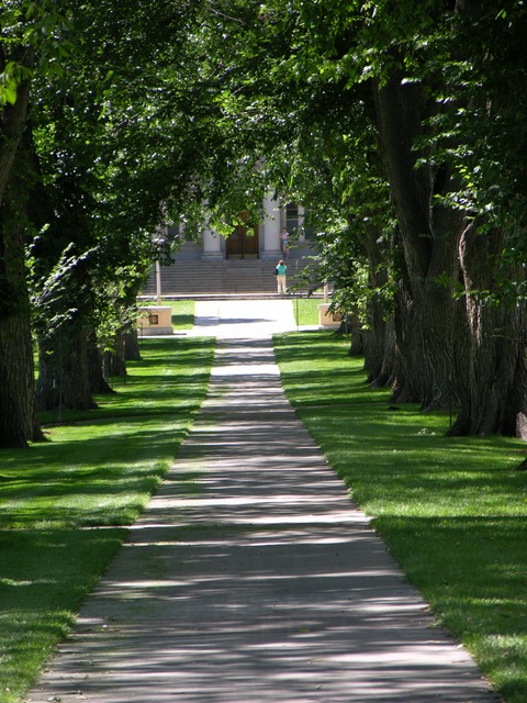 Colorado State University Oval: looking south at Administration Building