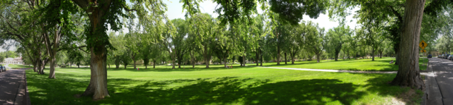 Colorado State University Oval, west edge, panorama