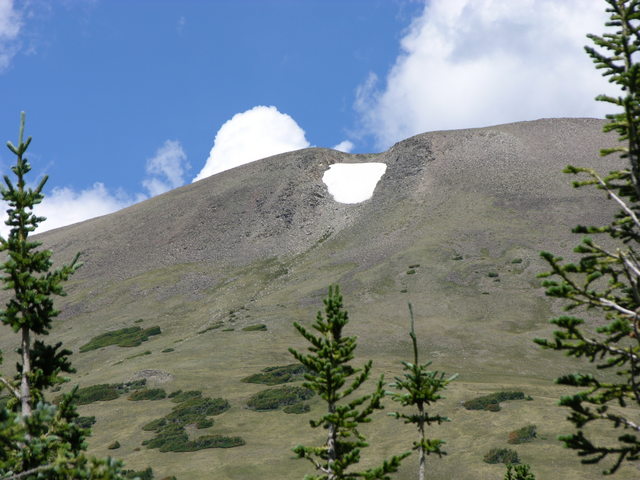 Rocky Mountain National Park: snow patch and cumulus cloud