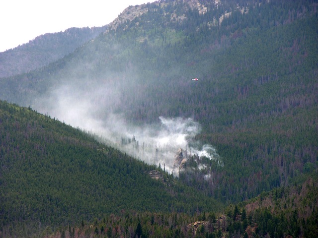 Rocky Mountain National Park: fire west of Upper Beaver Meadows