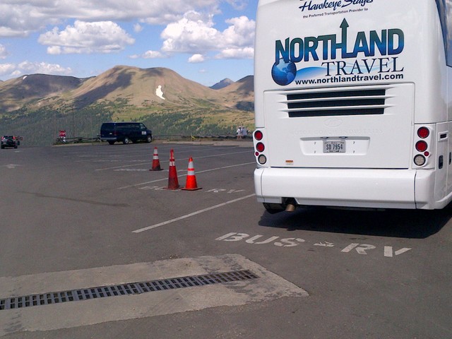 Rocky Mountain National Park: Alpine Visitor Center bus and RV parking