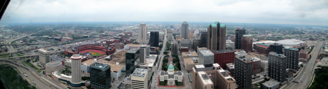 View to the west from the St. Louis Arch